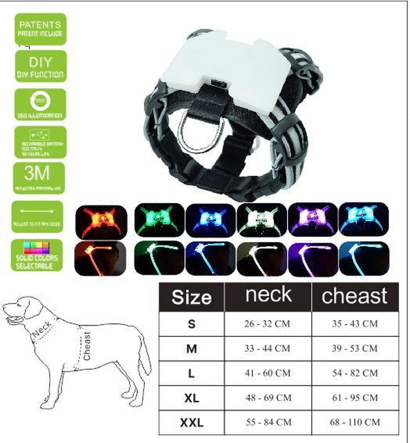 Usb Rechargeable Led Pet Collar - Illuminate Your Dog'S Style!