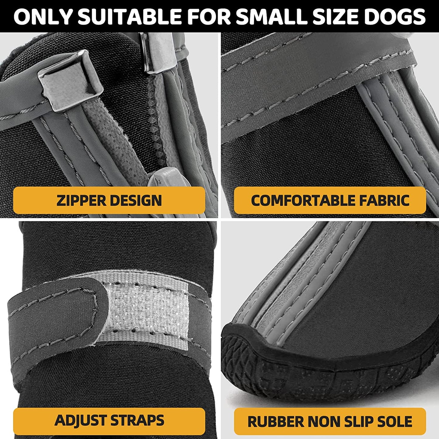 Dog Booties Waterproof Dog Walking Shoes Dog Boot for Small Medium Dogs, Puppy Shoes for Hot Pavement 4PCS